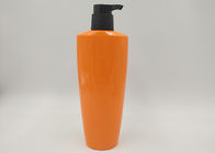 البيضاوي البرتقالي PET زجاجات مستحضرات التجميل البلاستيكية زجاجة محلول صابون زجاجة فارغة اللمعان